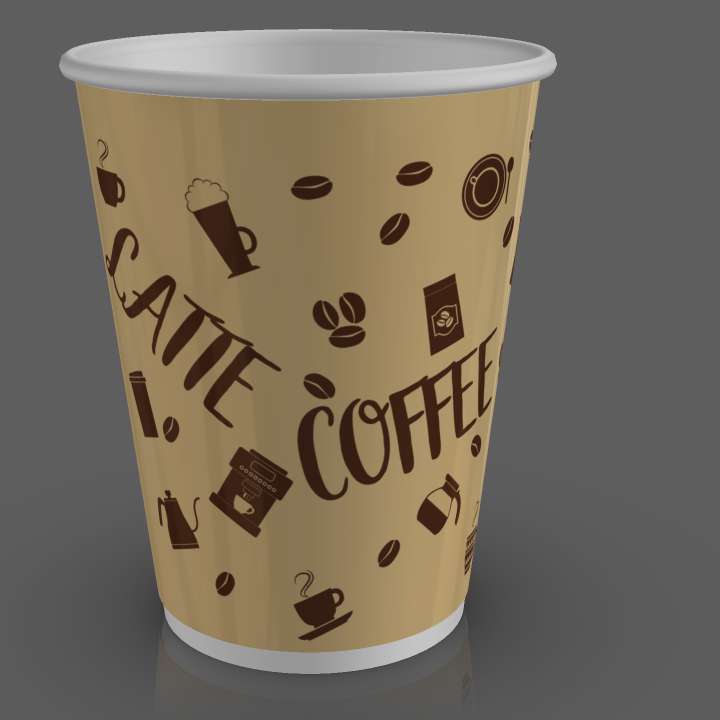 12 oz Single Wall Paper Hot Cup - Line Cafecito - EcPack