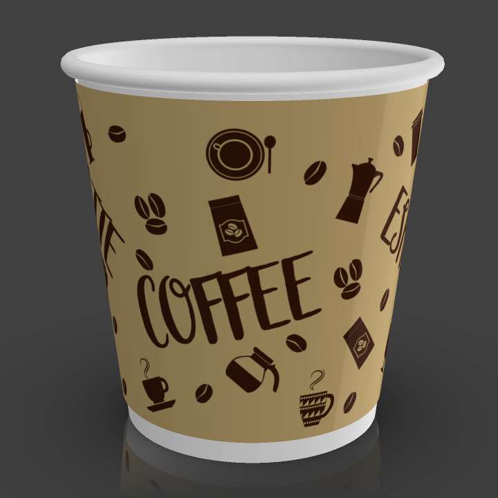 4 oz Double Wall Paper Hot Cup - Line Cafecito