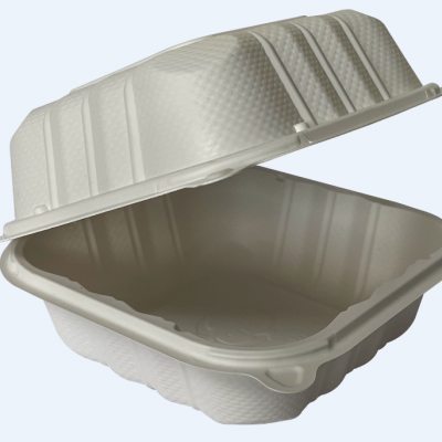 White Plastic Hinged Food Container